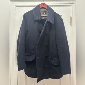 J. Crew Navy Double Breasted Anchor Button Peacoat